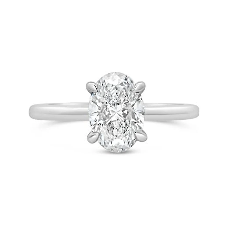 New Brilliance Lab Grown 1.57CTW Oval Diamond Solitaire Ring in 14K White Gold
