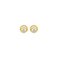 Glacier Fire Canadian Diamond Circle Stud Earrings in 10K Yellow Gold