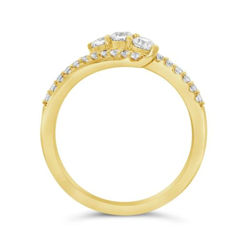 0.50CTW Diamond Trinity Ring in 10K Yellow Gold