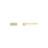 Glacier Fire Canadian Diamond Bar Stud Earrings in 10K Yellow Gold