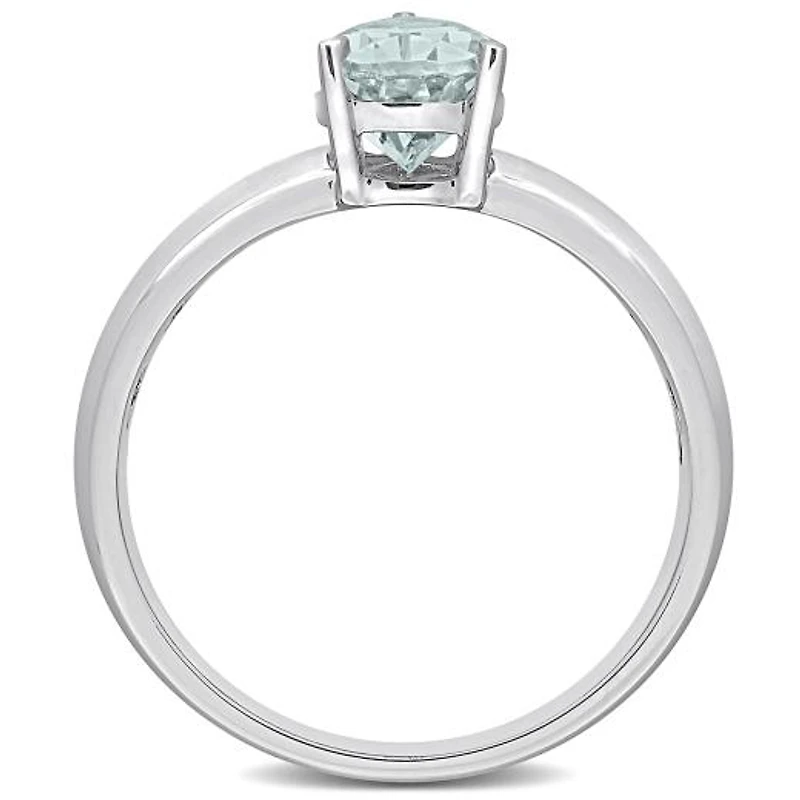 JULIANNA B 14K White Gold Aquamarine Engagement Ring