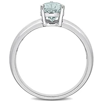 JULIANNA B 14K White Gold Aquamarine Engagement Ring
