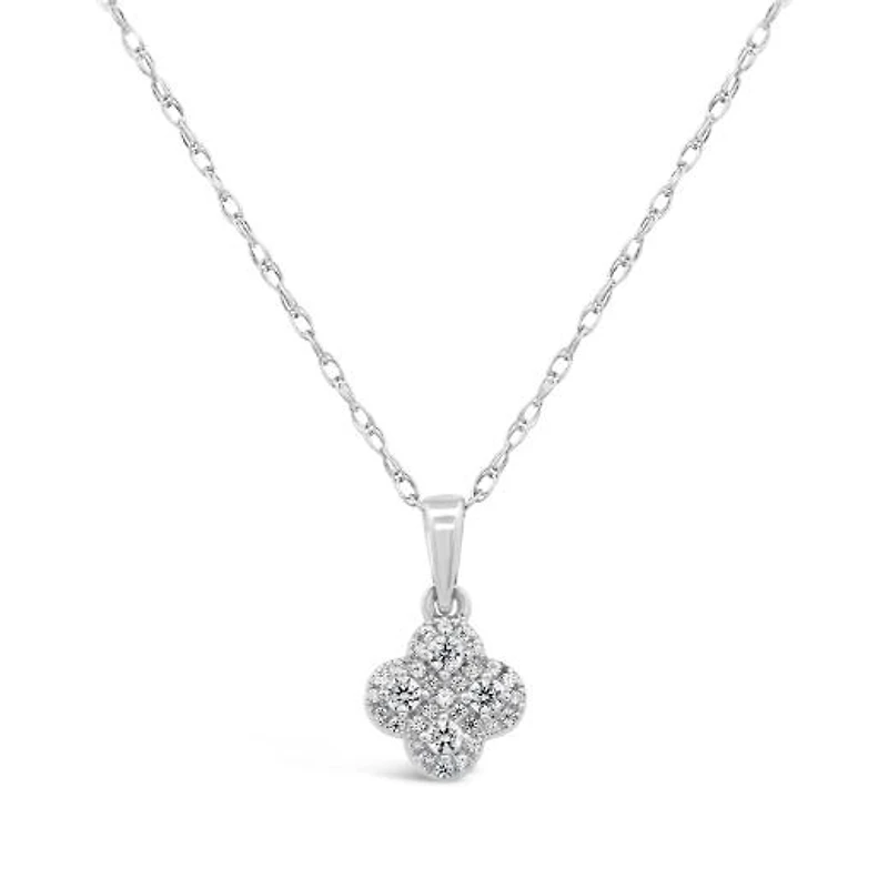 10K White Gold 0.20CTW Diamond Pendant