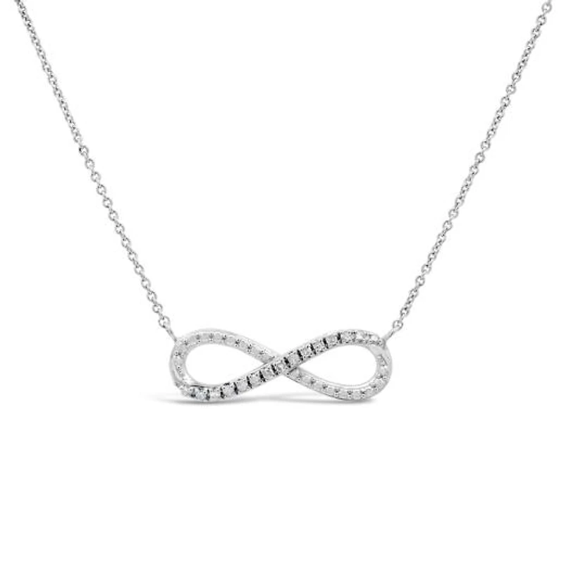 Diamond Infinity Necklace in Sterling Silver