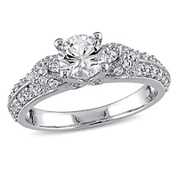 Julianna B Sterling Silver Created White Sapphire Engagement Ring