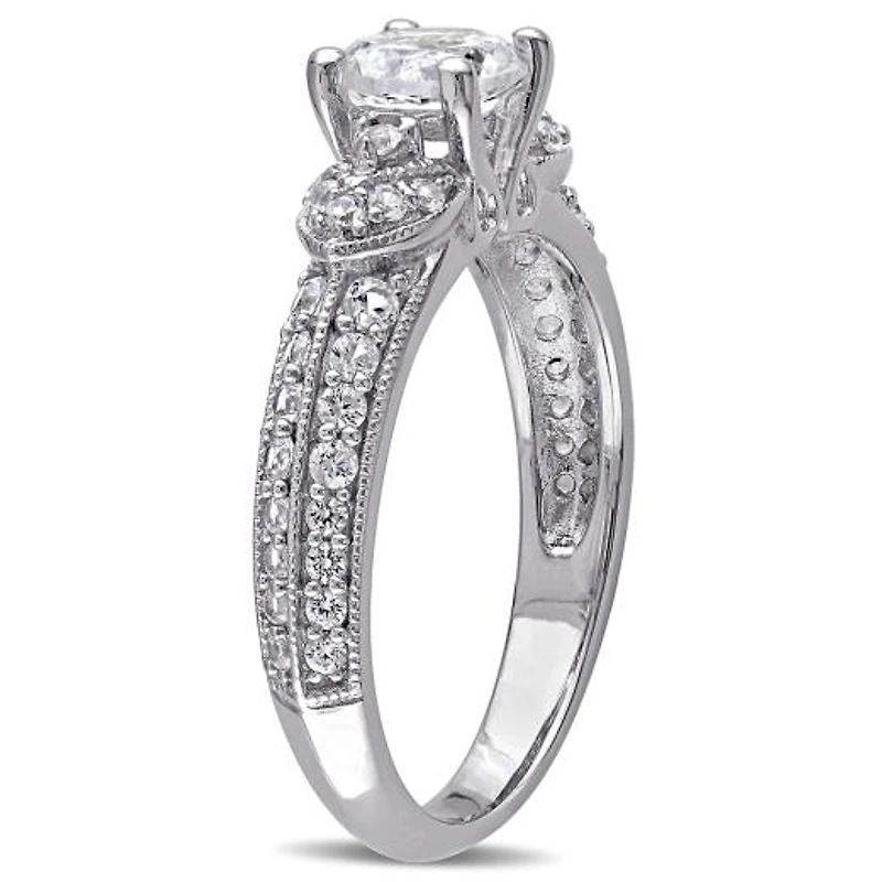 Julianna B Sterling Silver Created White Sapphire Engagement Ring