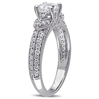 Julianna B Sterling Silver Created White Sapphire Engagement Ring
