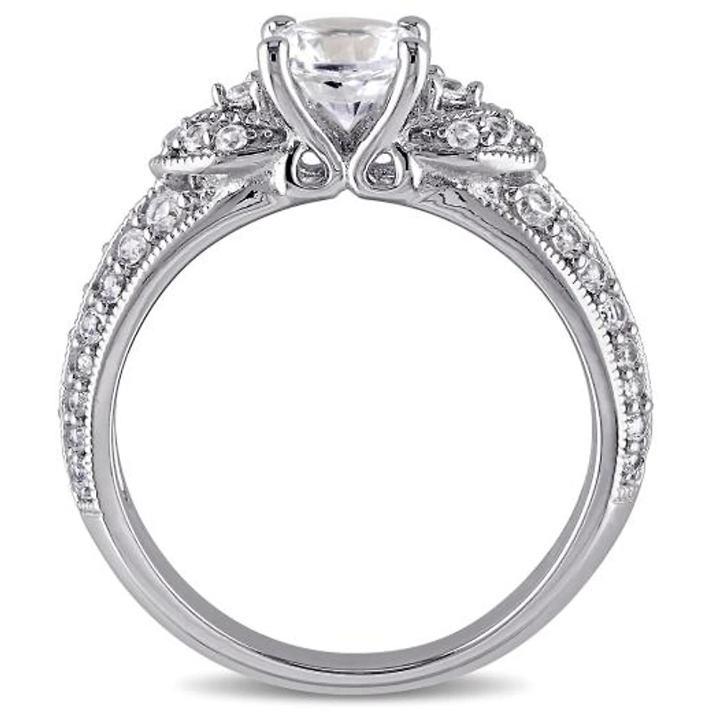 Julianna B Sterling Silver Created White Sapphire Engagement Ring