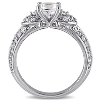 Julianna B Sterling Silver Created White Sapphire Engagement Ring