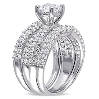 Julianna B Sterling Silver Created White Sapphire Bridal Set