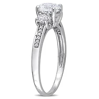 Julianna B 10K White Gold Created Sapphire & Diamond Engagement Ring