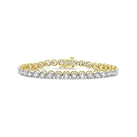 New Brilliance Lab Grown 10.00CTW Diamond Tennis Bracelet in 10K Yellow Gold