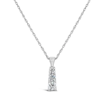 New Brilliance Lab Grown 0.50CTW Diamond Pendant in 14K White Gold