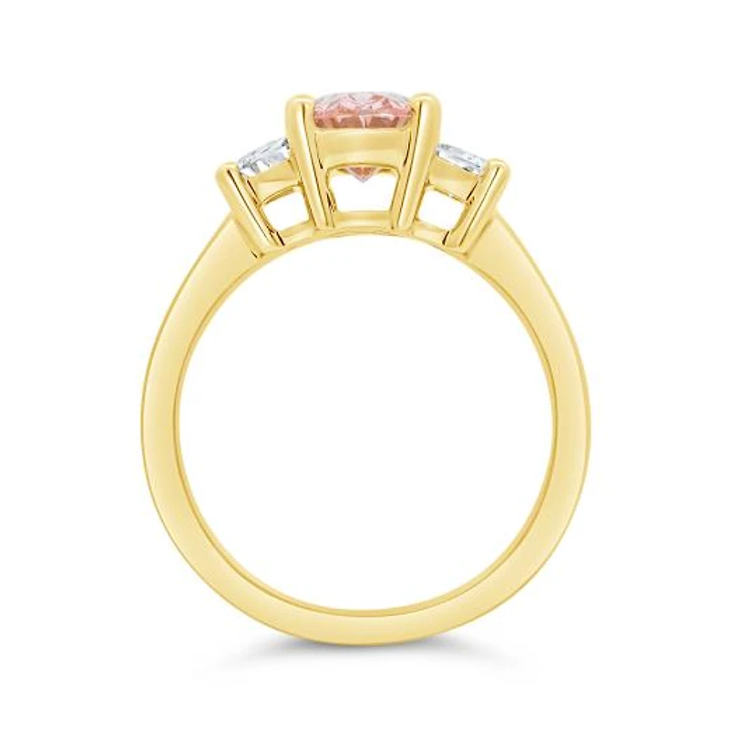 New Brilliance Lab Grown 2.00CTW Pink & White Diamond Ring in 14K Yellow Gold