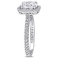 Julianna B Sterling Silver Created White Sapphire Halo Ring