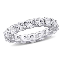 Julianna B Sterling Silver Created White Sapphire Eternity Ring