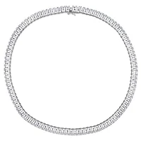 Julianna B Sterling Silver Created White Sapphire 18" Necklace