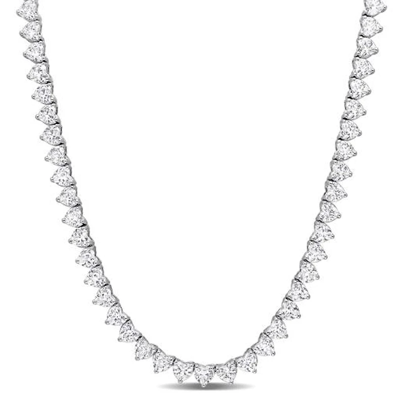 Julianna B Sterling Silver Created White Sapphire 18.5" Necklace