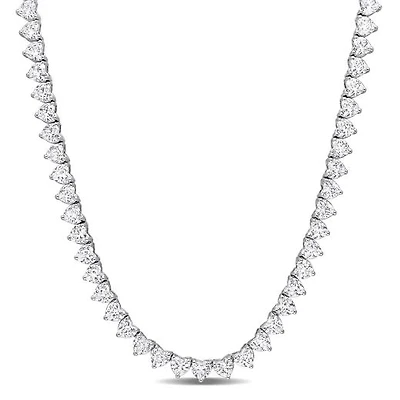 Julianna B Sterling Silver Created White Sapphire 18.5" Necklace