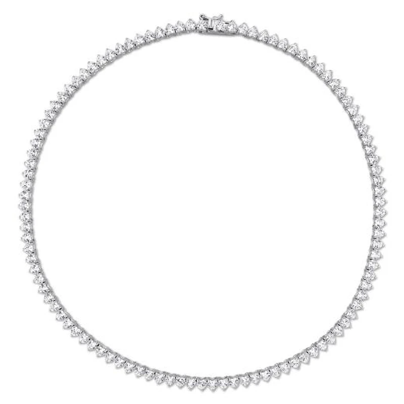 Julianna B Sterling Silver Created White Sapphire 18.5" Necklace