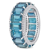 Julianna B 14K White Gold London Blue Topaz & Diamond Ring