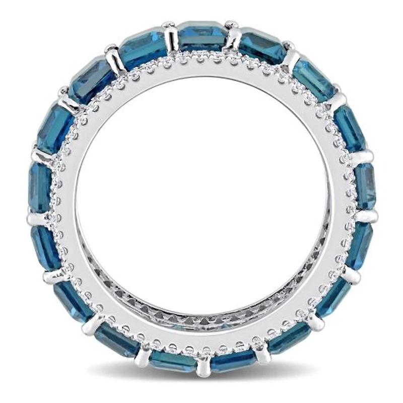 Julianna B 14K White Gold London Blue Topaz & Diamond Ring