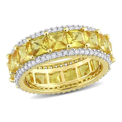 Julianna B 14K Yellow Gold Sapphire & Diamond Eternity Ring
