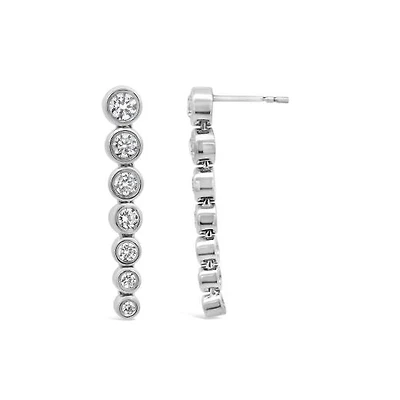 New Brilliance Lab Grown 0.95CTW Diamond Fashion Drop Earrings in 10K White Gold