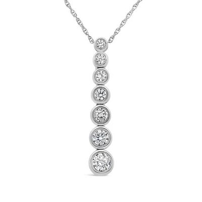 New Brilliance Lab Grown 0.69CTW Diamond Drop Pendant in 10K White Gold