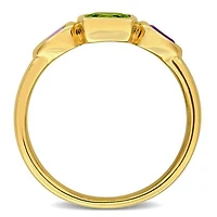 JULIANNA B 10K Yellow Gold Peridot & Amethyst Ring