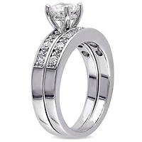 Julianna B Sterling Silver Cubic Zirconia Bridal Set