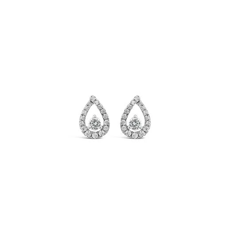 New Brilliance Lab Grown 0.45CTW Diamond Fashion Stud Earrings in 10K White Gold