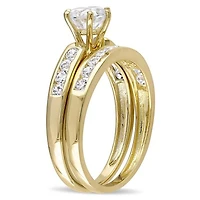 JULIANNA B Yellow Plated Sterling Silver Cubic Zirconia Bridal Set
