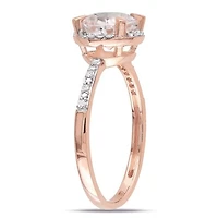 JULIANNA B 10K Rose Gold Morganite & Diamond Ring Earring Pendant Set