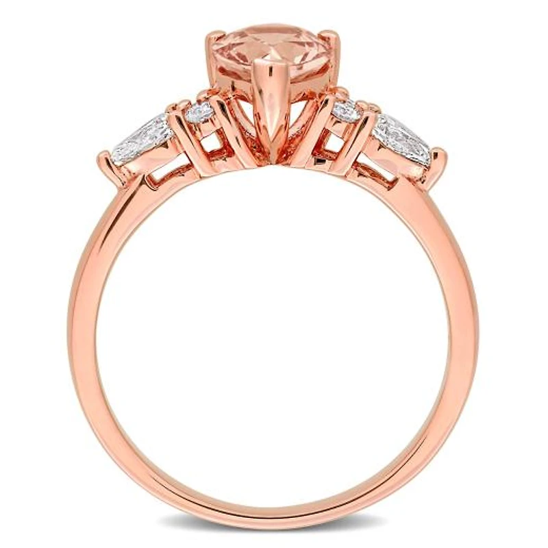 JULIANNA B 14K Rose Gold Morganite & Diamond Engagement Ring