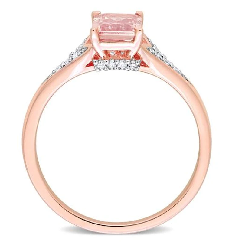 Julianna B 10K Rose Gold Morganite & Diamond Ring