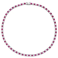 Julianna B Sterling Silver Created Ruby & Created White Sapphire Necklace 17