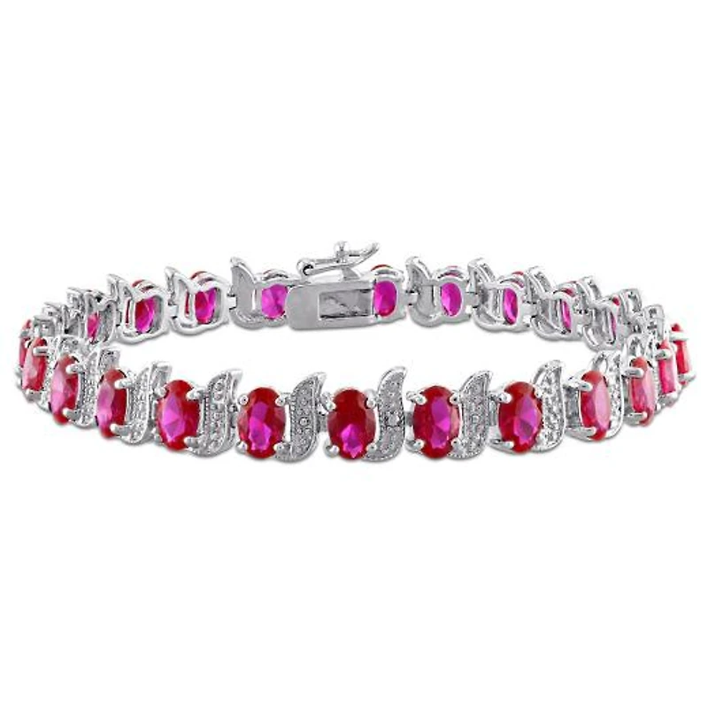 JULIANNA B Sterling Silver Created Ruby 7" Bracelet