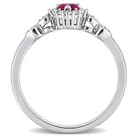 JULIANNA B Sterling Silver Created Ruby & White Sapphire Ring