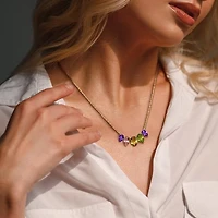 Julianna B Yellow Plated Sterling Silver Multi-Gemstone Necklace 18