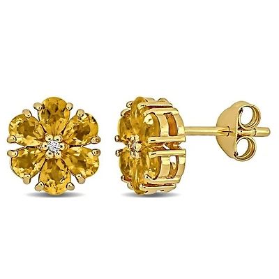 Julianna B Yellow Plated Sterling Silver Citrine Earrings