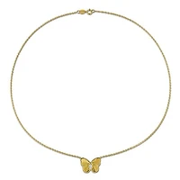 Julianna B Yellow Plated Sterling Silver Created White Sapphire 17" Necklace