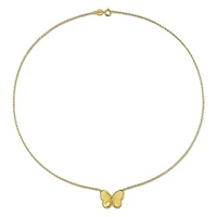 Julianna B Yellow Plated Sterling Silver Citrine Butterfly 17" Pendant