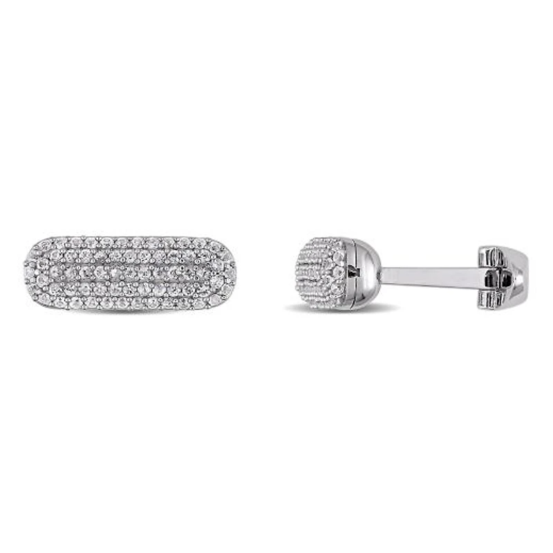 Julianna B Sterling Silver White Sapphire Cufflinks