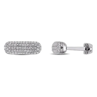 Julianna B Sterling Silver White Sapphire Cufflinks
