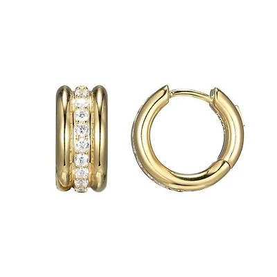 Elle "Goddess" Cubic Zirconia 3-Row Hoop Earrings