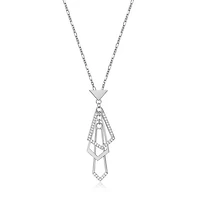 Elle "Art Deco" Cubic Zirconia Cable 16+3" Necklace