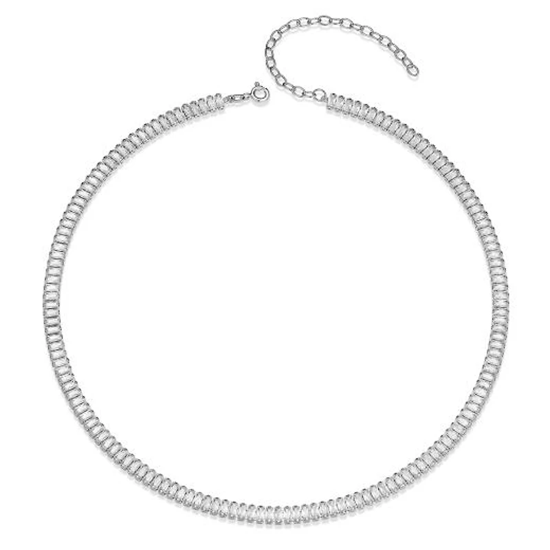 Reign Baguette Clear Cubic Zirconia Tennis Necklace