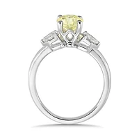 New Brilliance Lab Grown 1.30CTW Yellow & White Diamond Ring in 14K White Gold