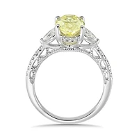 New Brilliance Lab Grown 2.50CTW Yellow & White Diamond Ring in 14K White Gold